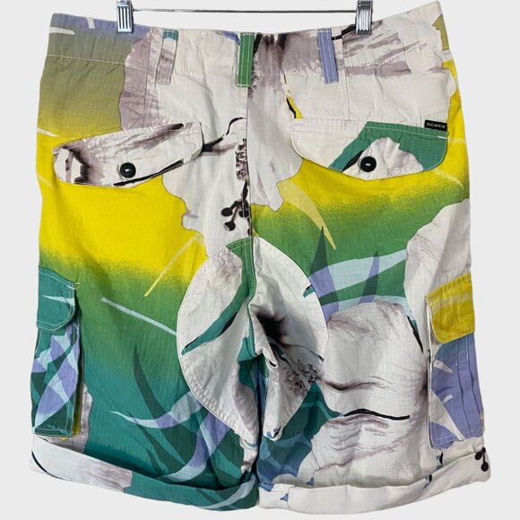 Rocawear Printed Cargo Shorts White Men's Size 36 Abstract Multicolor Utility - Picture 4 of 9